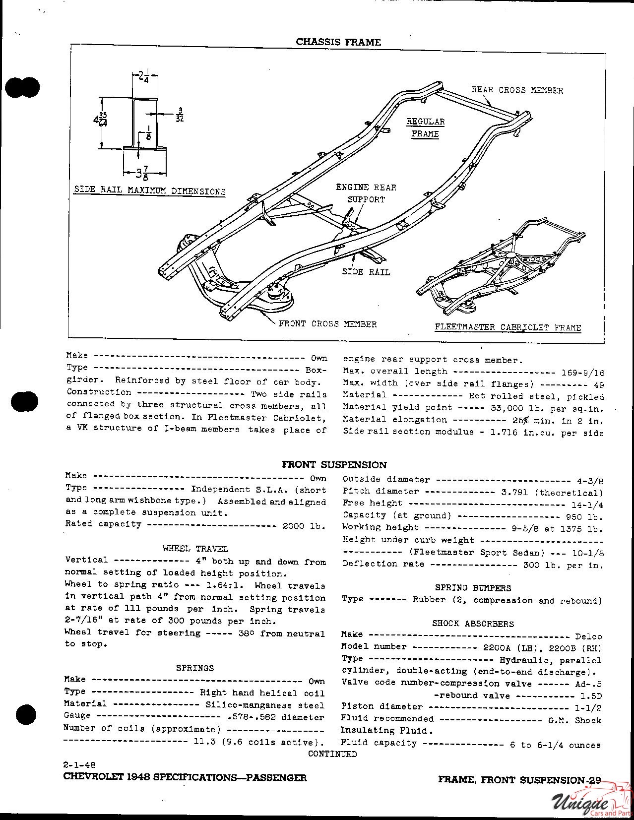 1948 Chevrolet Specifications Page 27